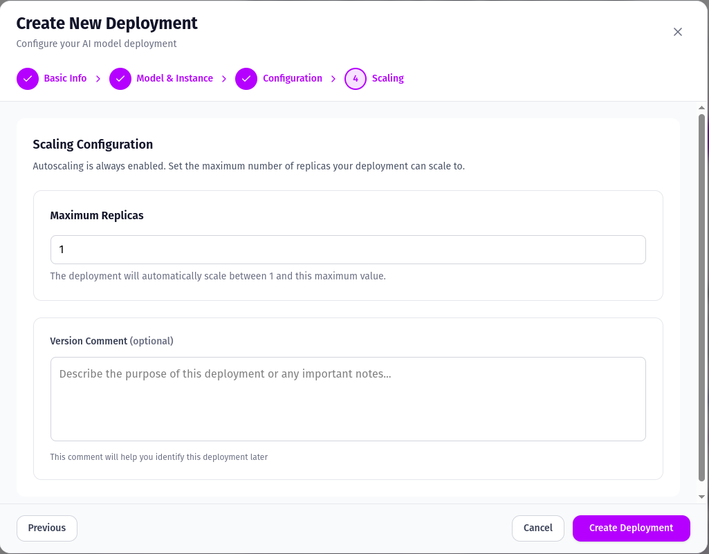 Scaling Configuration