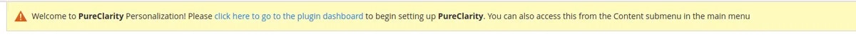 Banner notification showing at the top of the Magento Admin