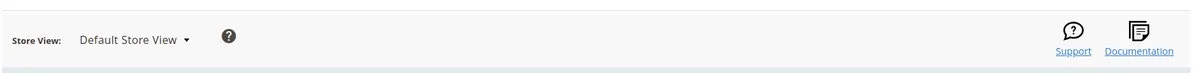 Header bar including Store view dropdown