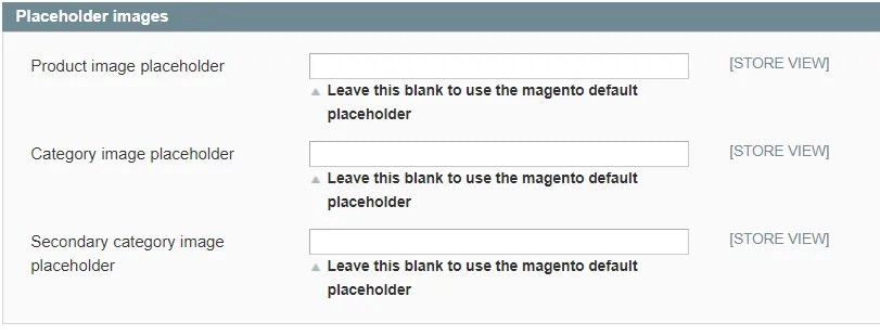 Placeholder images configuration