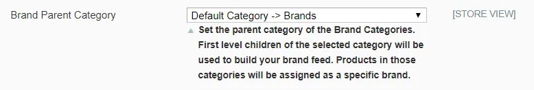 Brand parent category setting