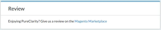 Review section linking to Magento Marketplace