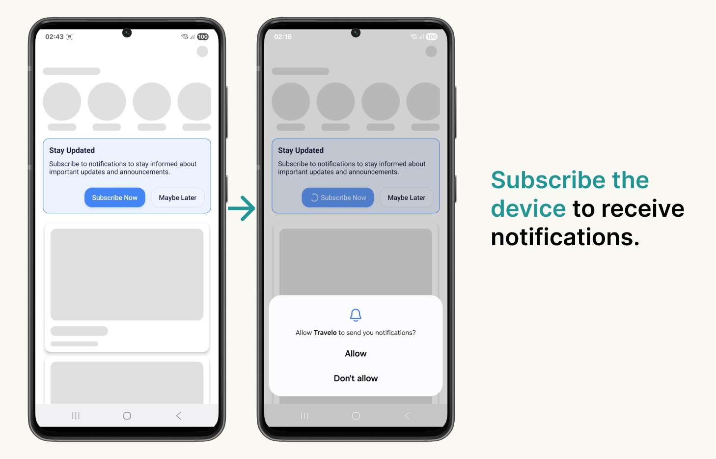 Follow best practices when requesting notification permission. Request push permission
