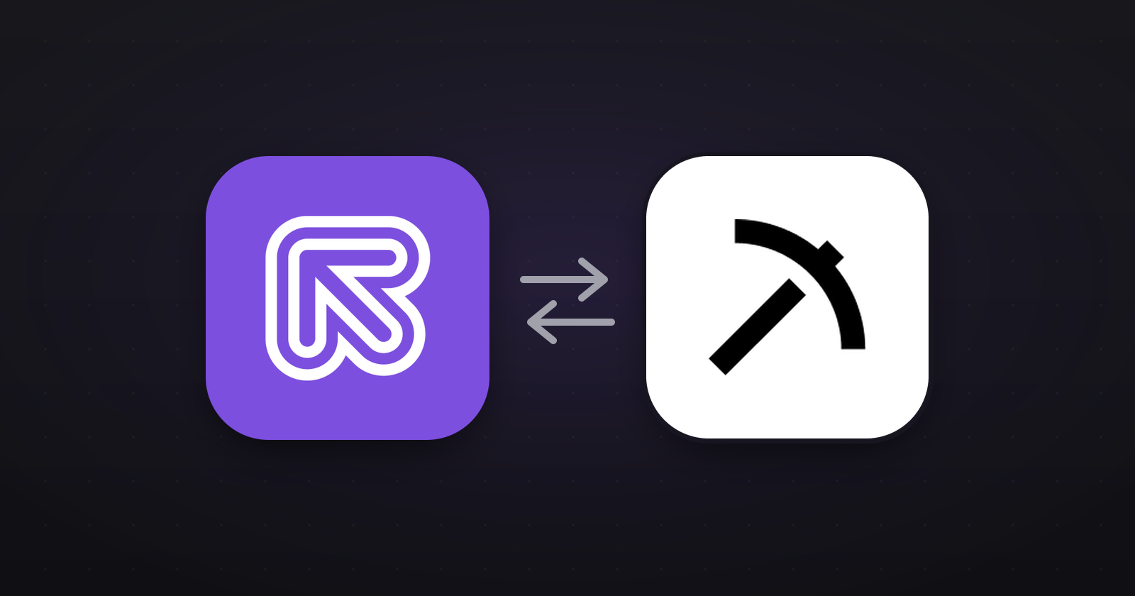 Referly and Pickaxe connected by sync arrows