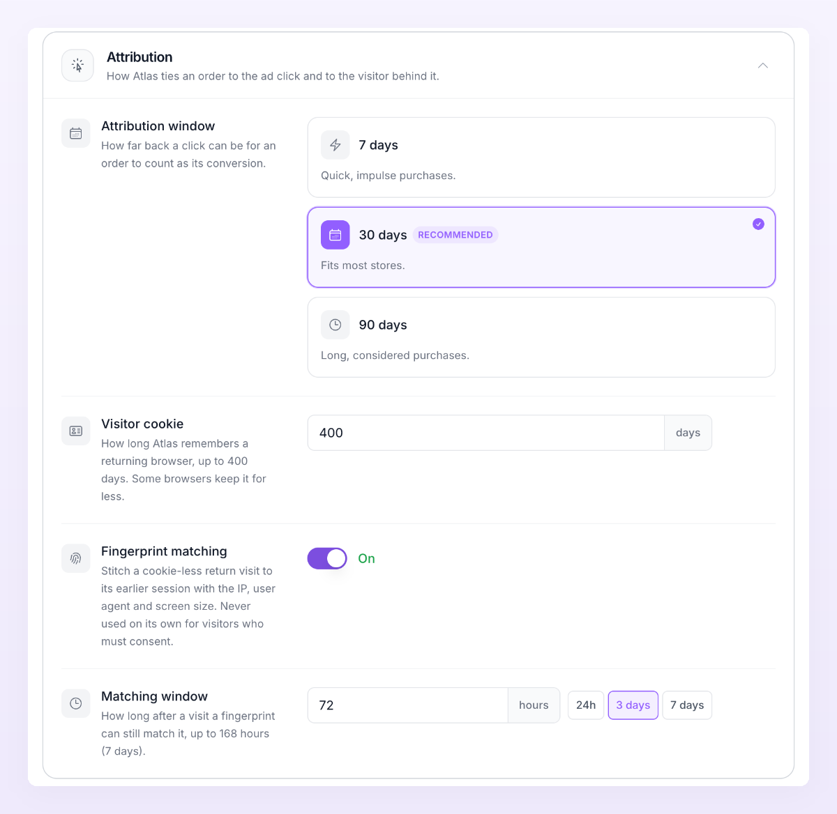 Attribution section