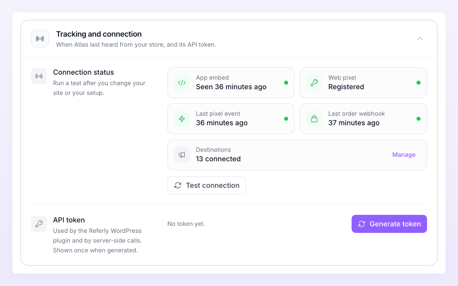 Tracking and connection section