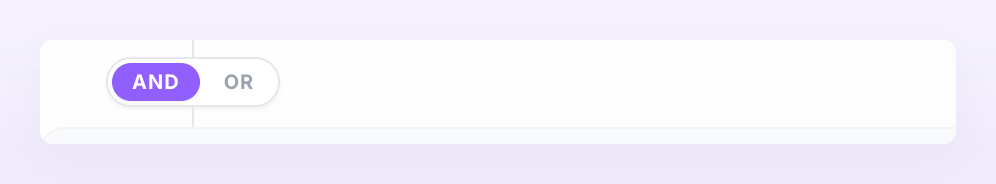 The AND or OR toggle between two rules