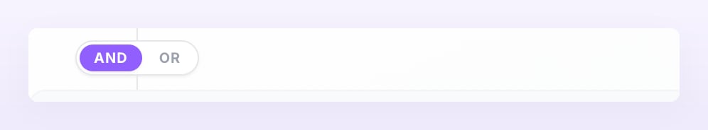 The AND or OR toggle between two rules