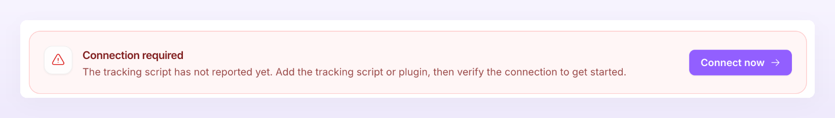 Connection required banner on the Overview of a draft store, with the Connect now button