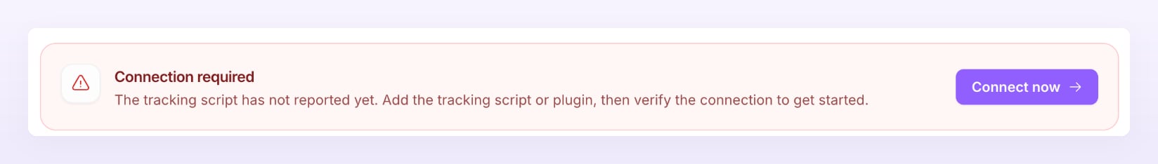Connection required banner on the Overview of a draft store, with the Connect now button