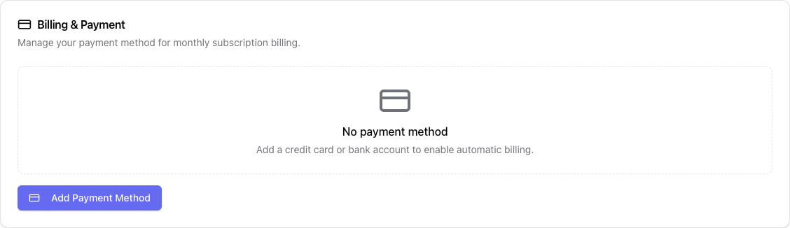 Billing card