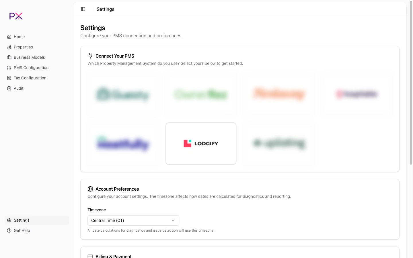 Lodgify in the PMS picker