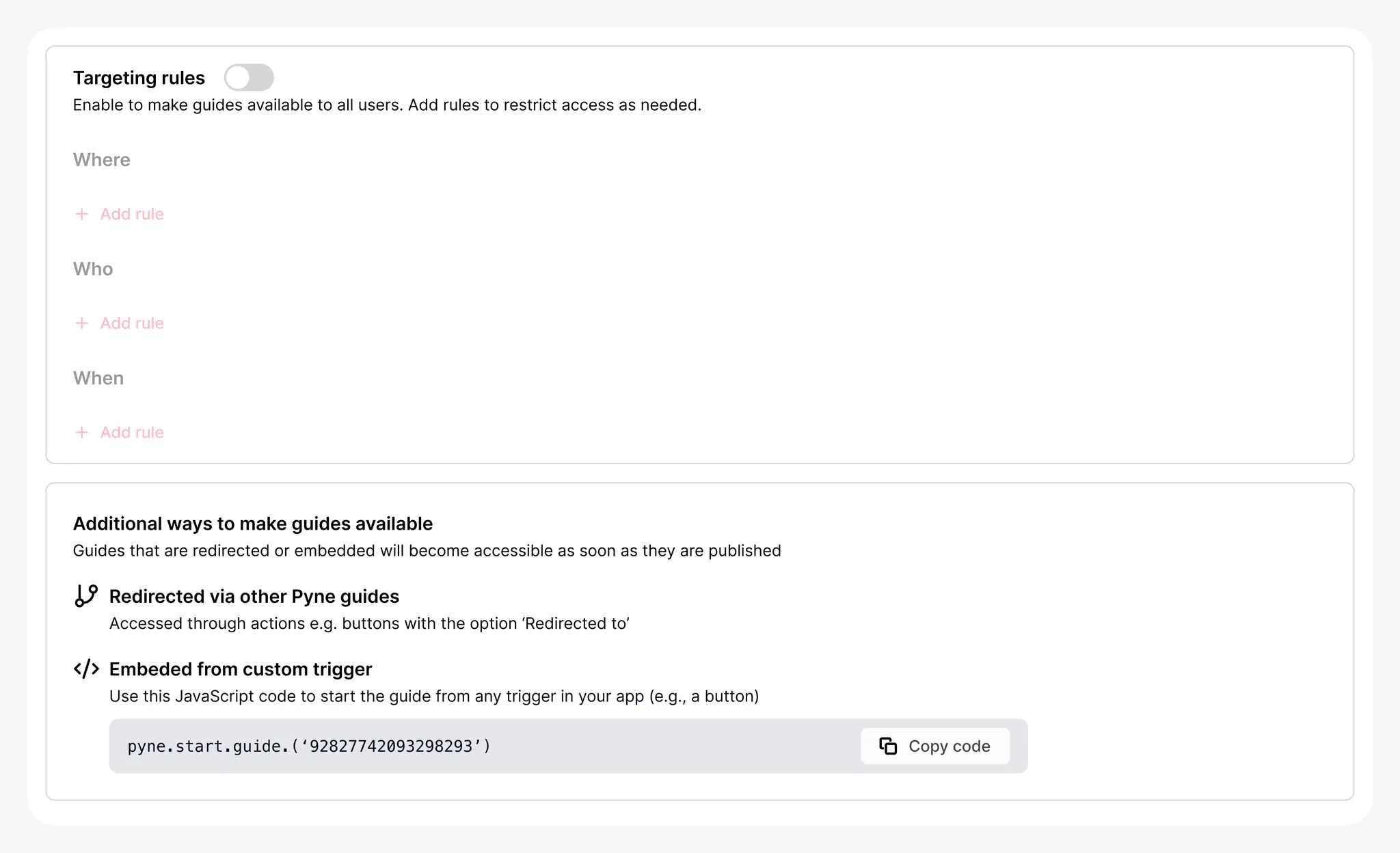 Guide Availability Methods