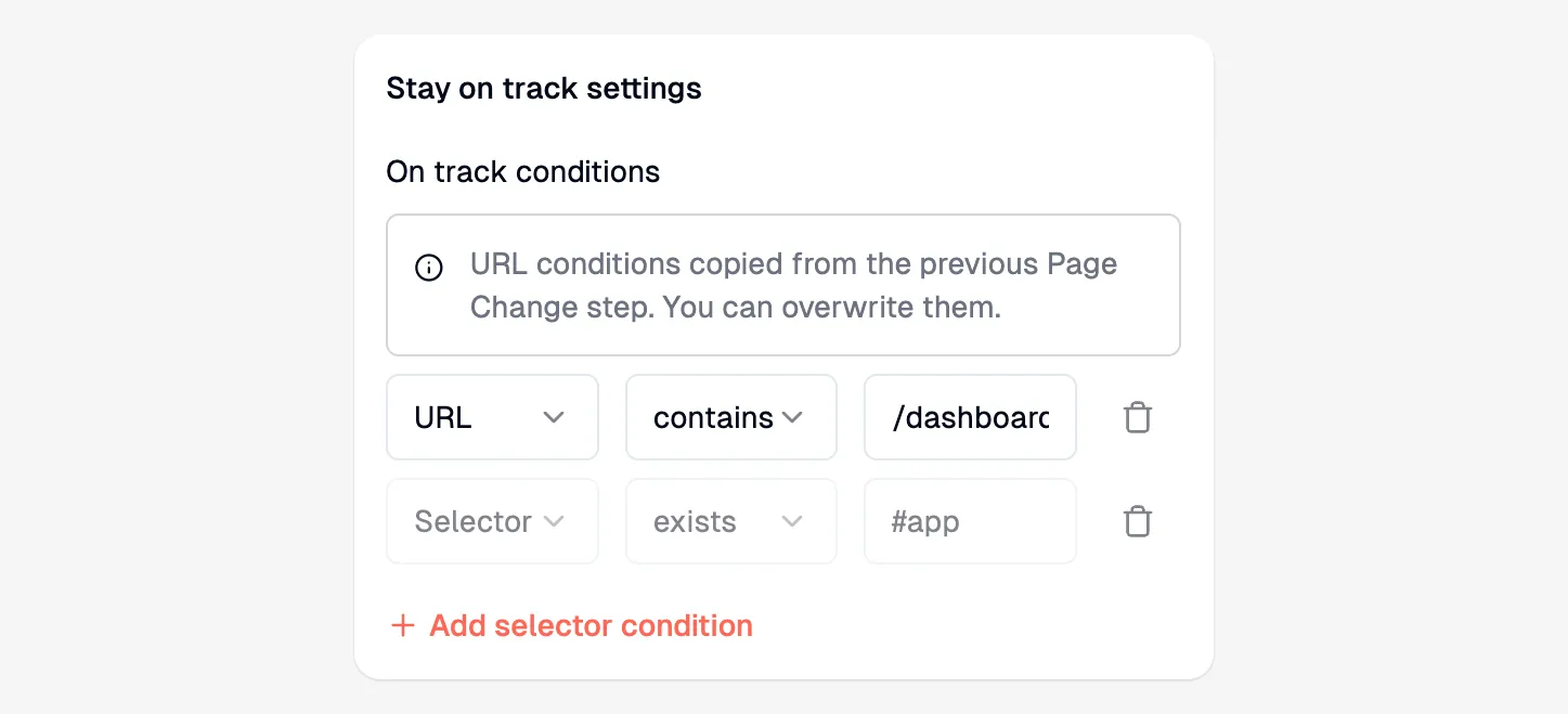 On-Track Conditions Example