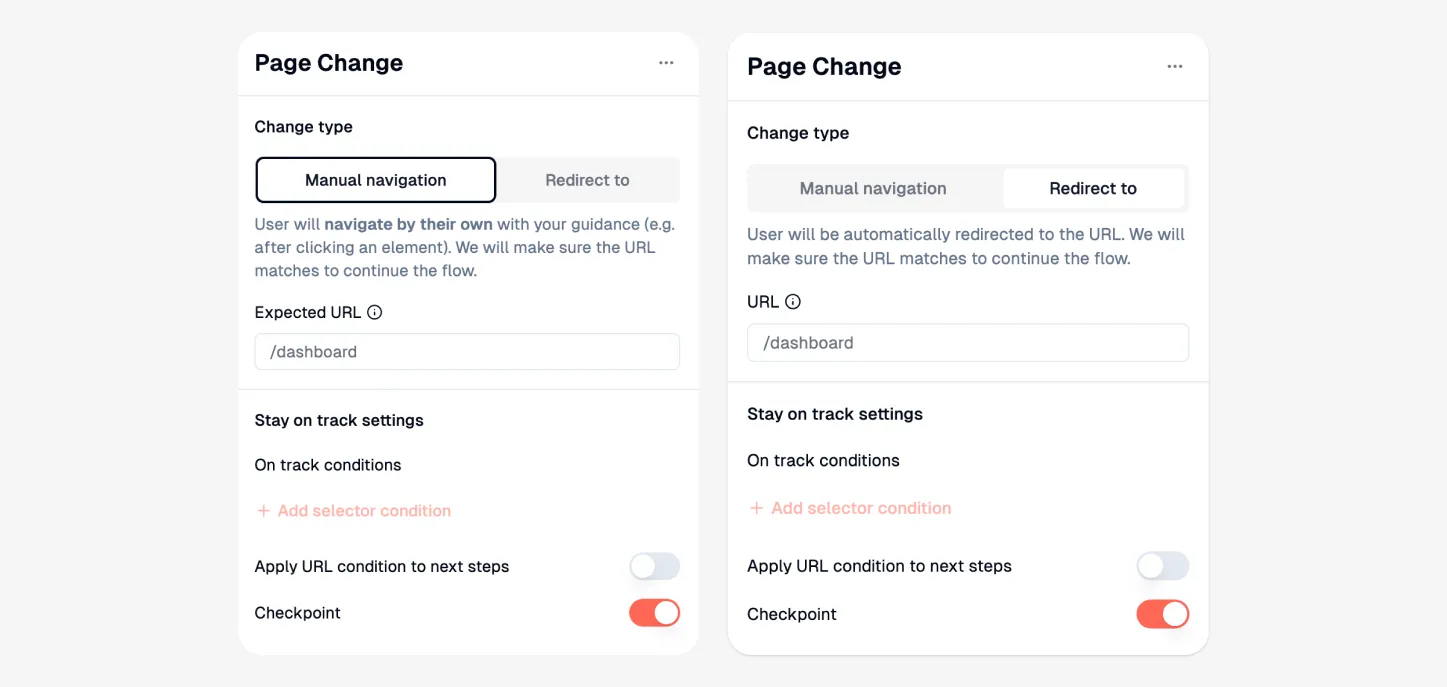 Page Change Side Panel