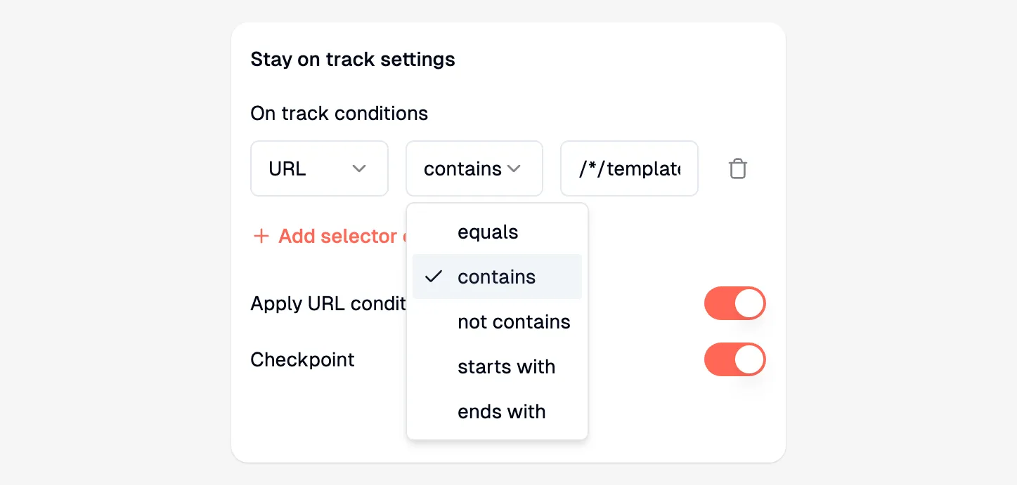 Refine On-Track Conditions