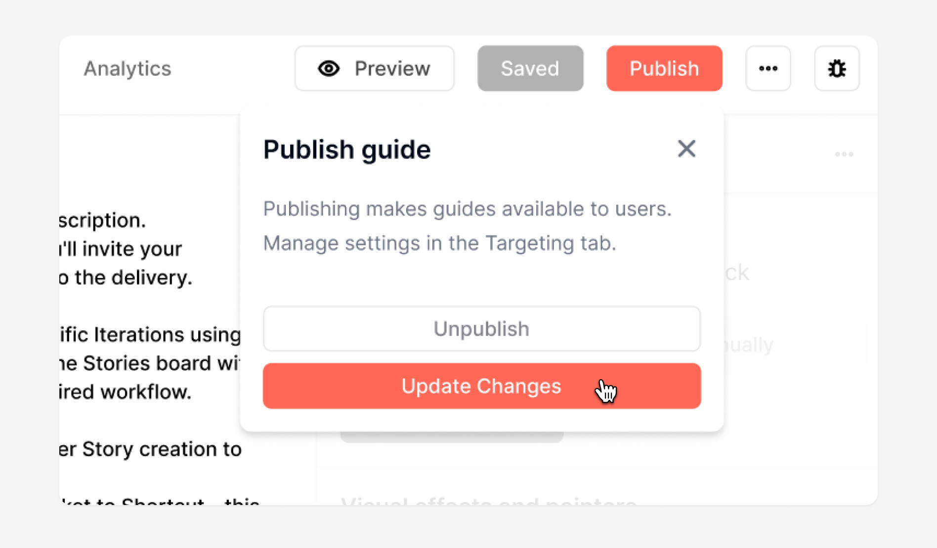 Update Changes Button