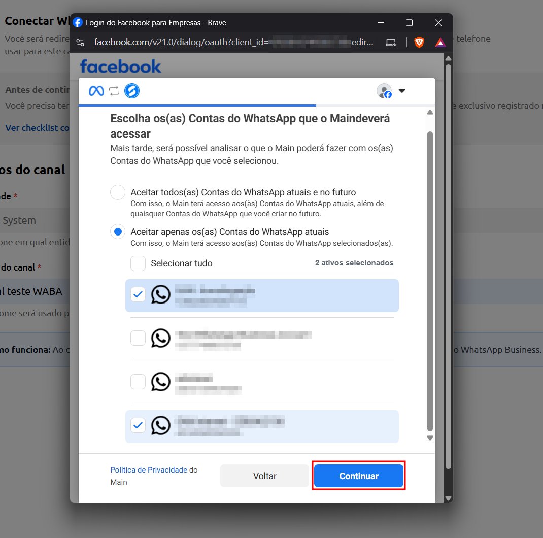Embedded Signup da Meta. etapa 2