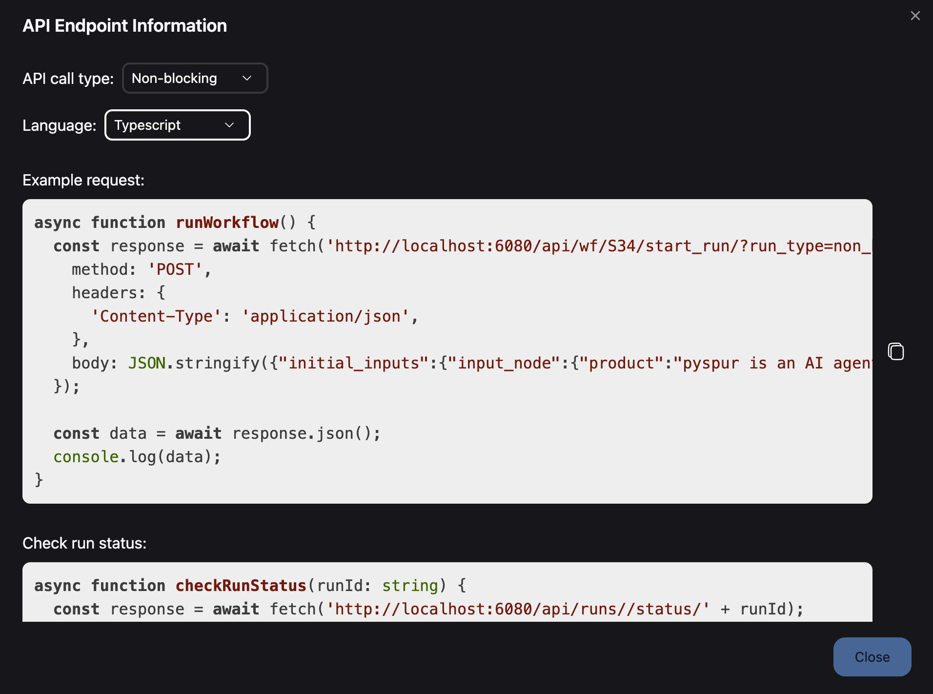 Deploy Modal Dark Mode