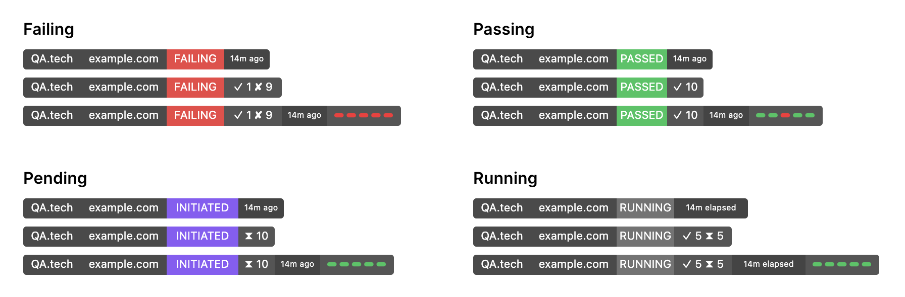Example Status Badges