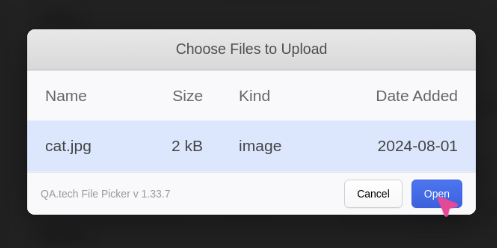 File Upload Selector in Agent