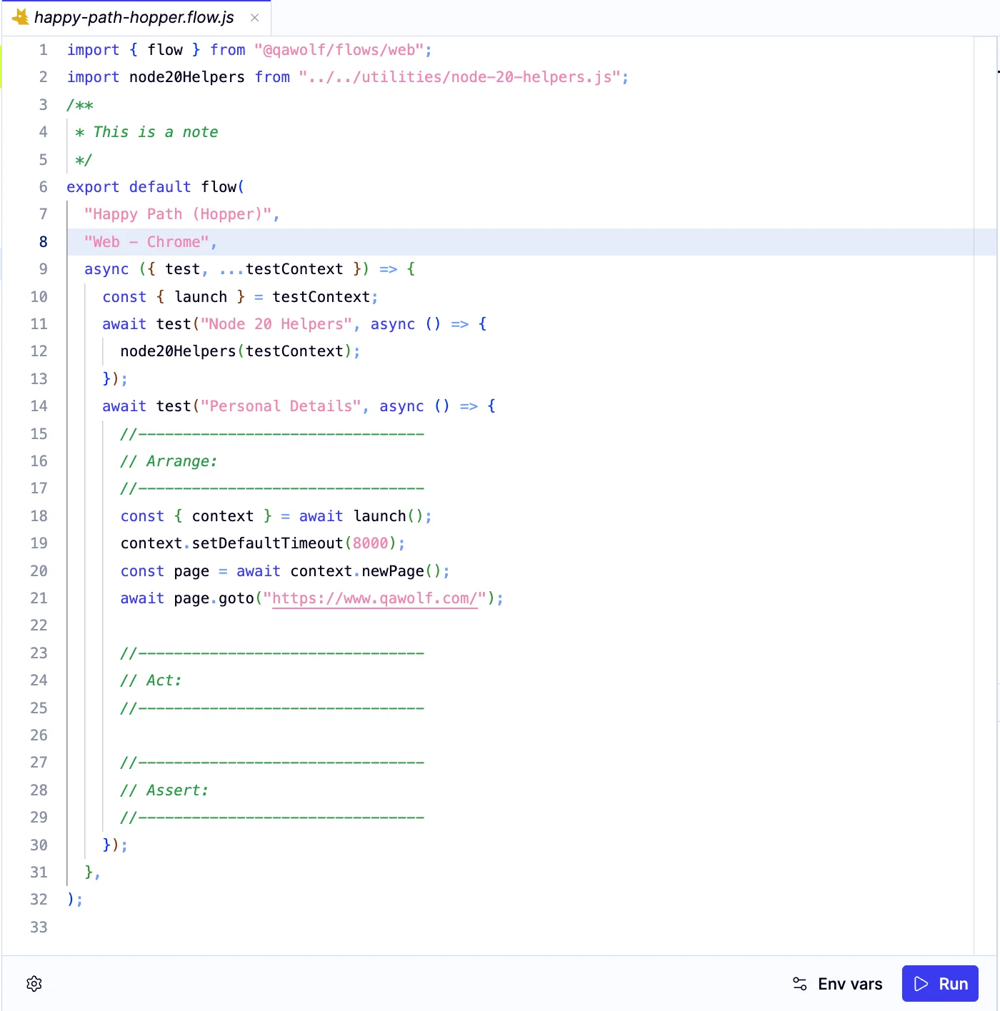 Automate Run Flow