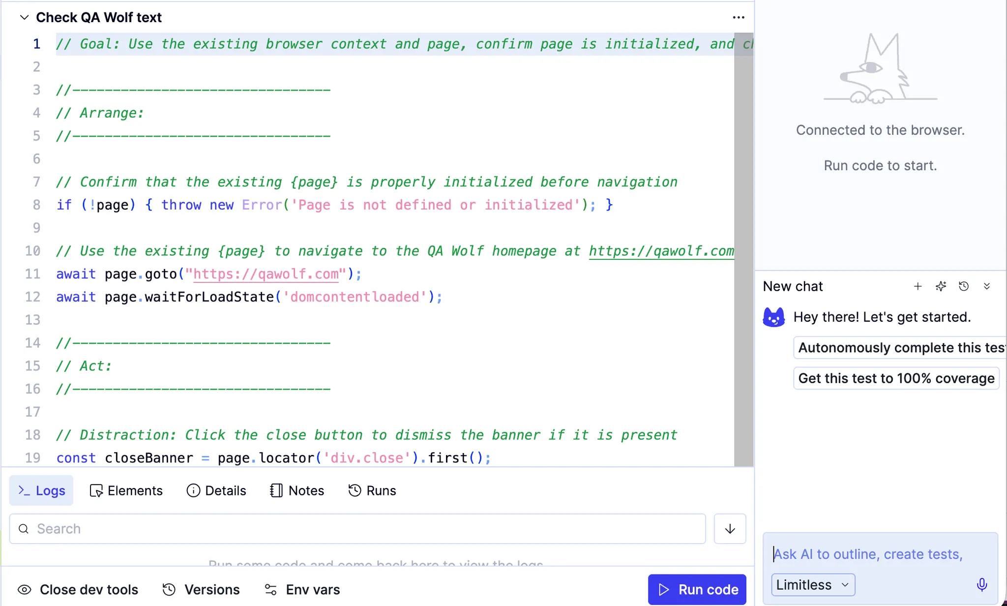 Screenshot of the Automation AI