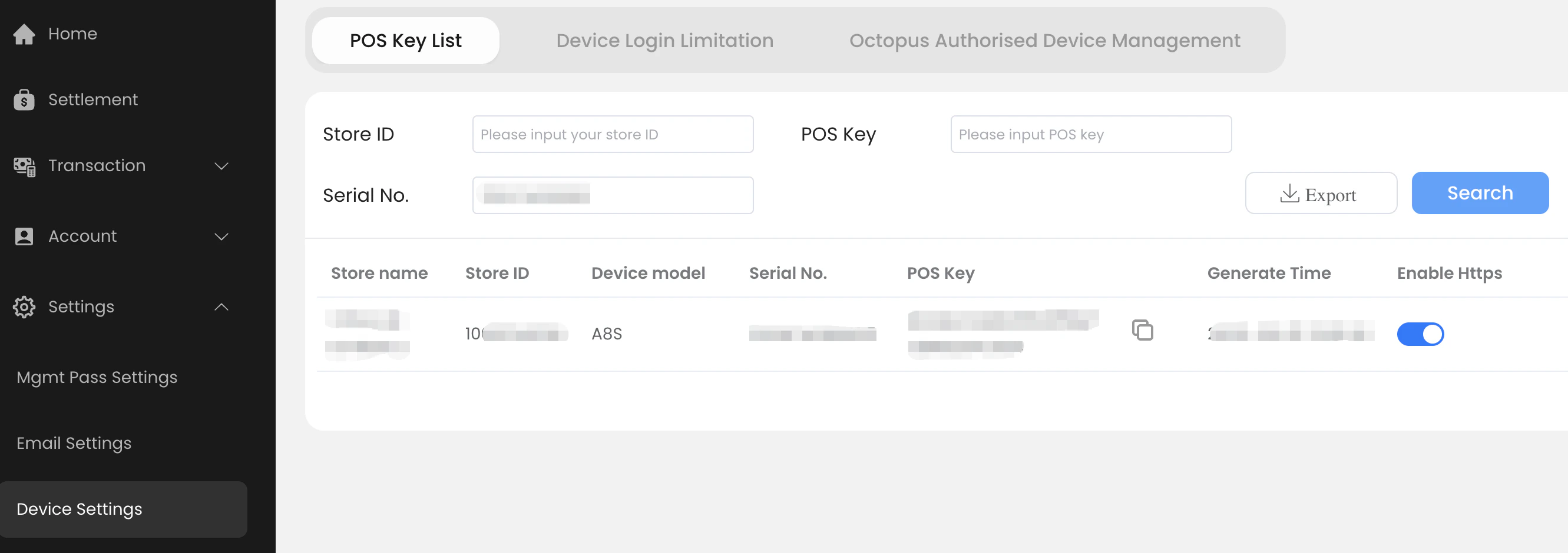 Ecr Device Posm Settings