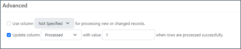 MySQL Select configuration with update value for Processed column