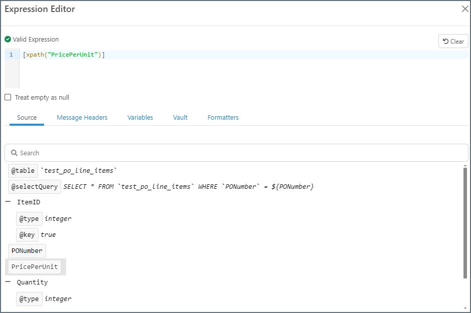 Node Value Editor showing the initial tax expression