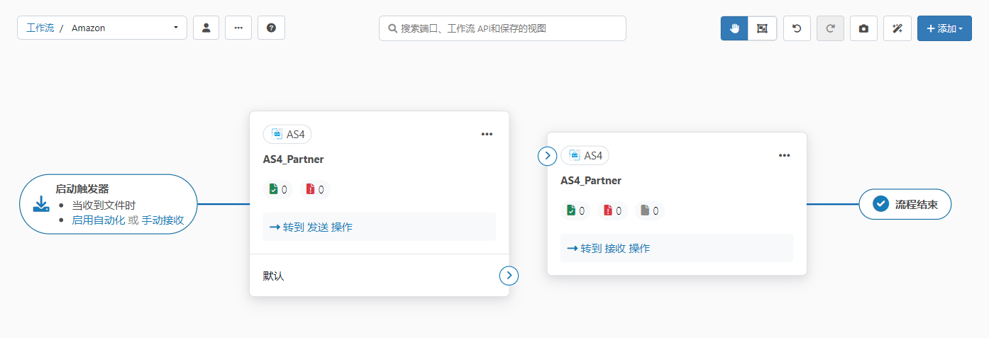 AS4 connector on the Flows page