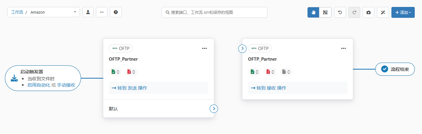 OFTP connector on the Flows page