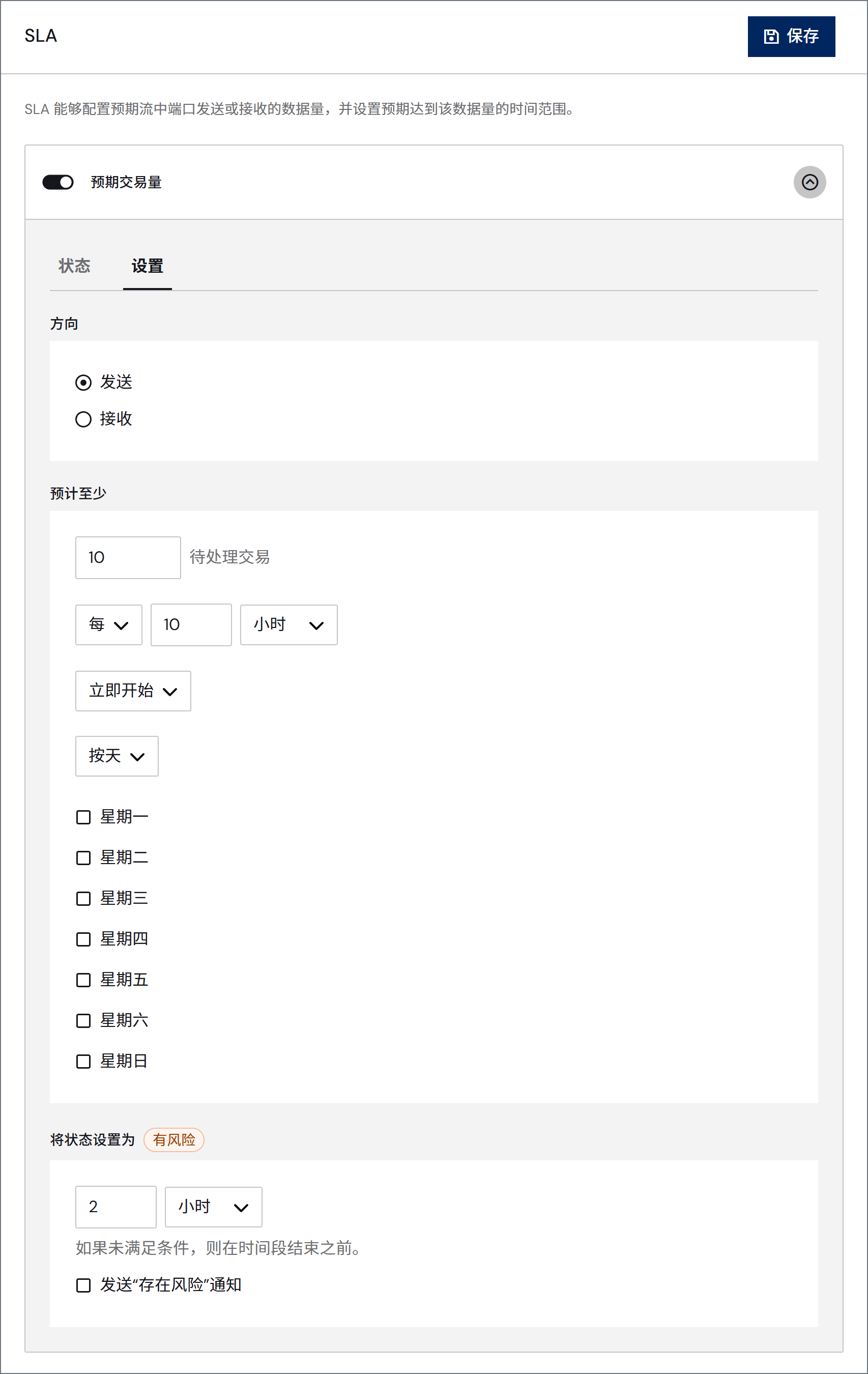 空 SLA 配置