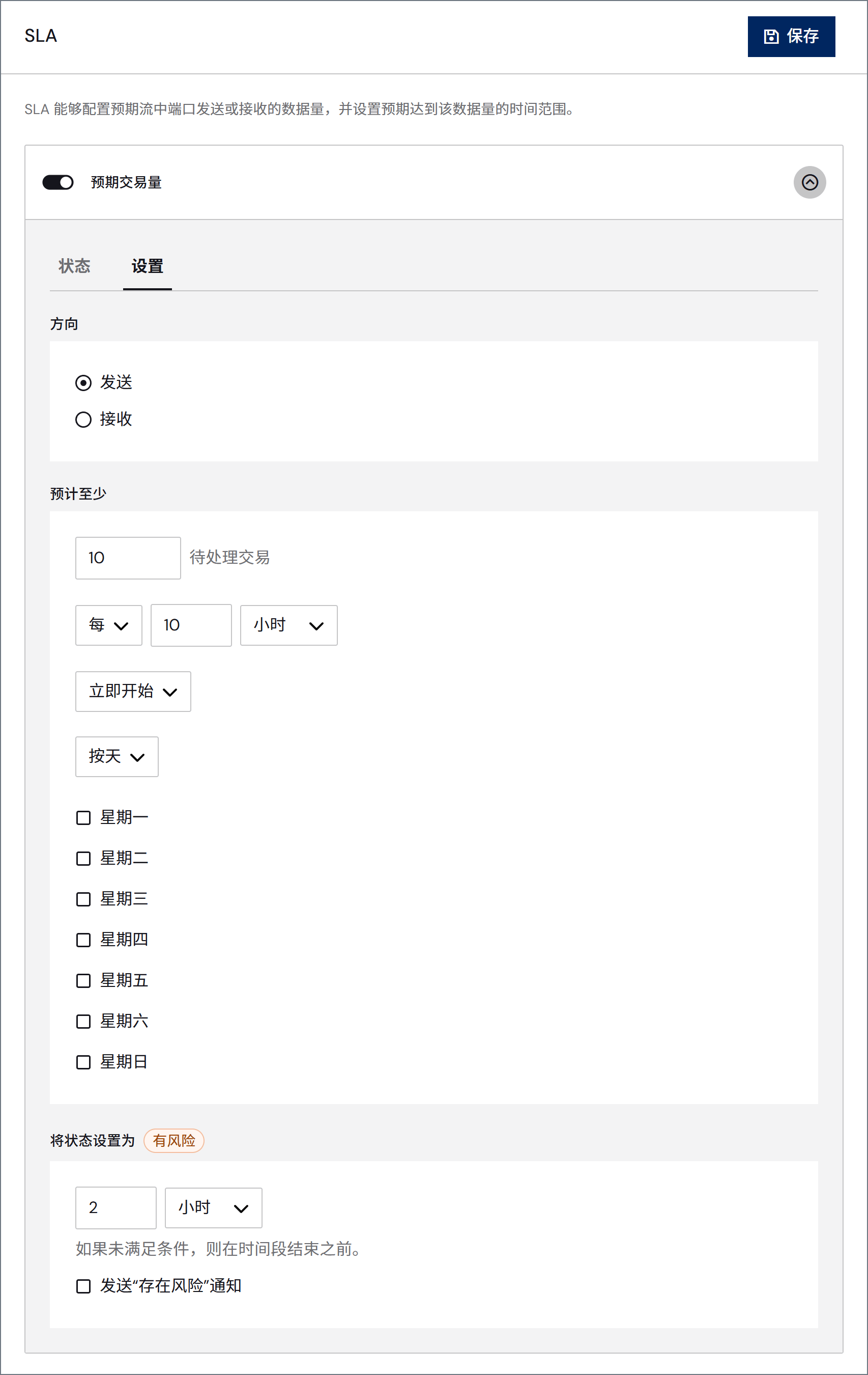 空 SLA 配置