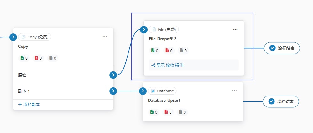File drop-off connector configuration