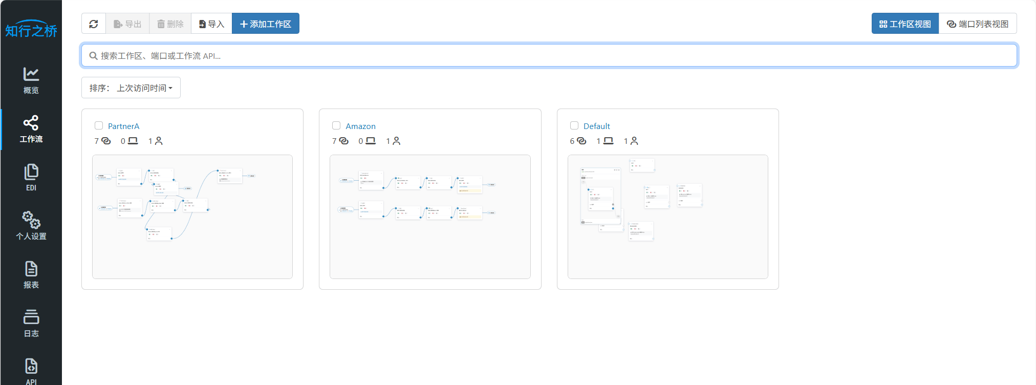 Flows workspace grid