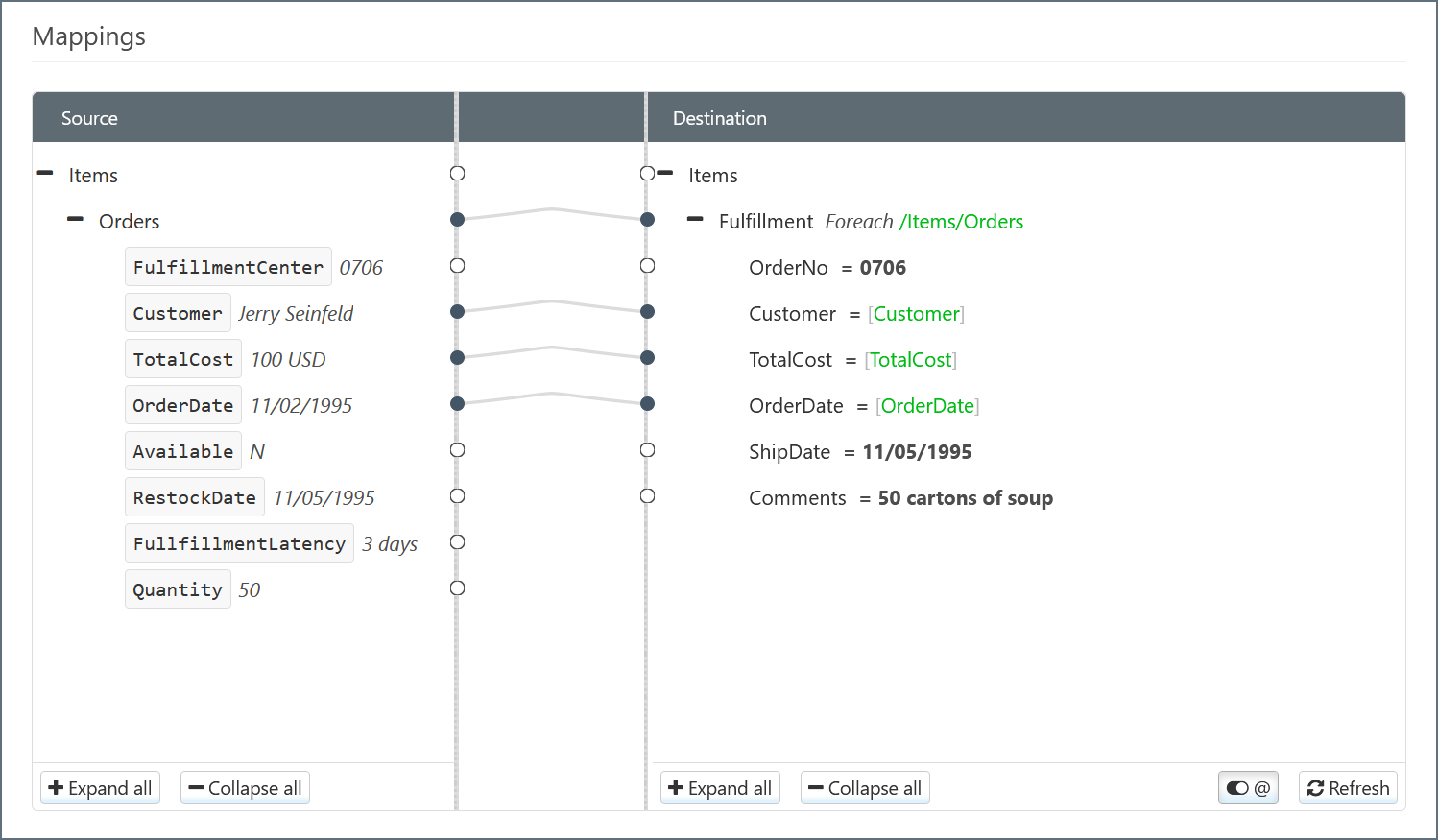 Creating a Foreach loop in the XML Map connector