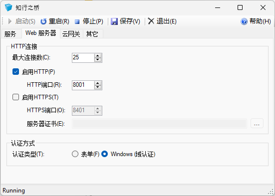 Authentication type toggle in Server Options