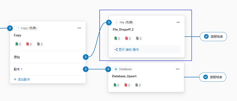 File drop-off connector configuration