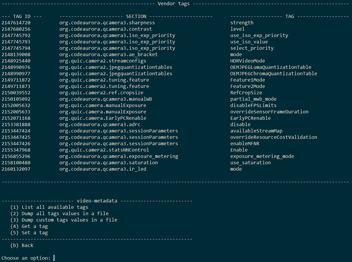 camera metadata output : Expected output for gst-camera-metadata-example application