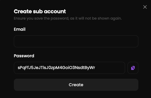 Account sharing form