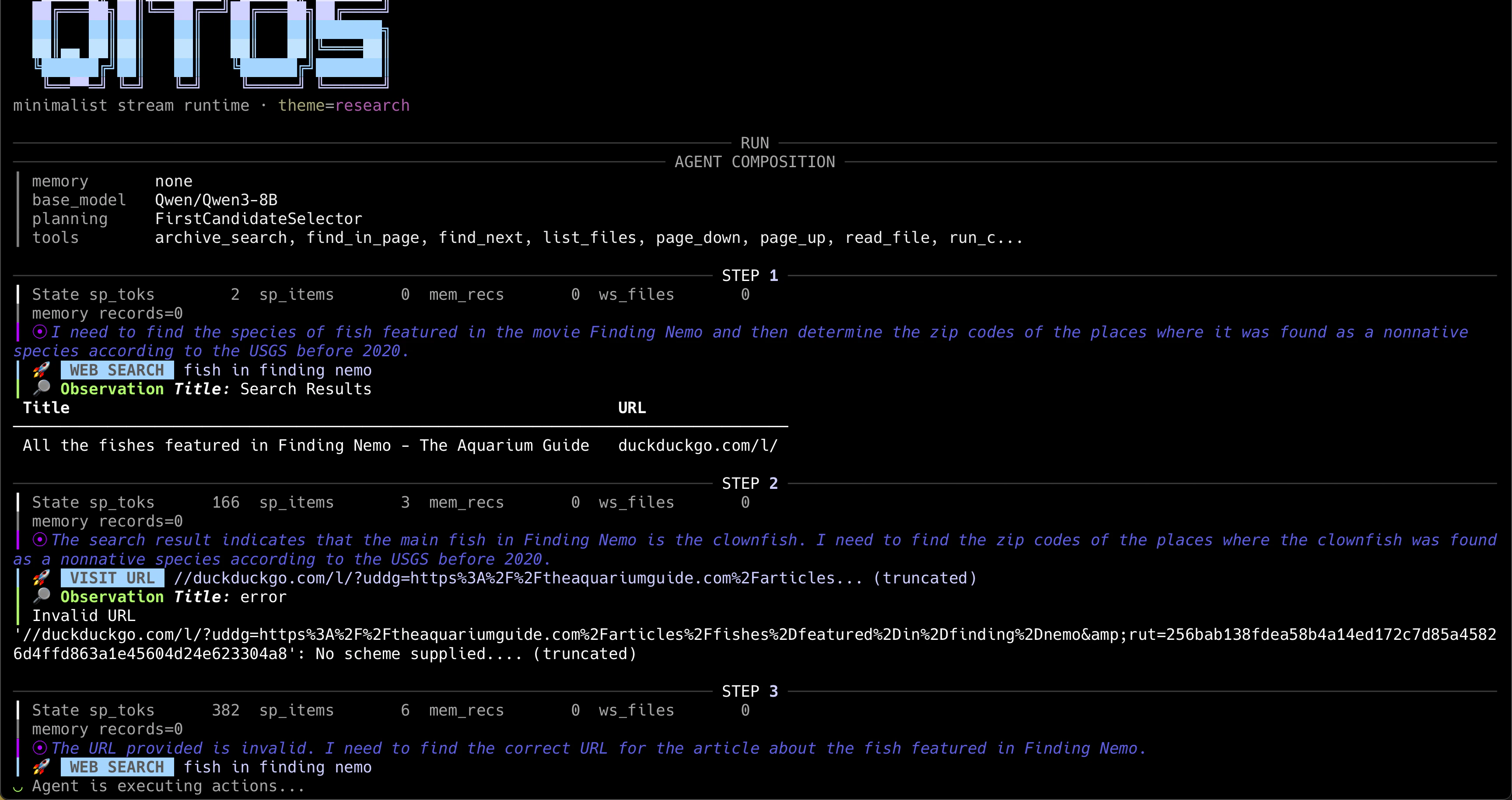 QitOS runtime 快照
