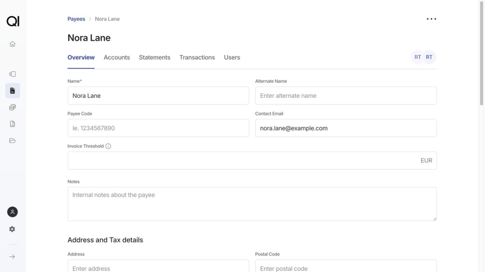Set Nora Lane's billing type to Self-Billing Request.