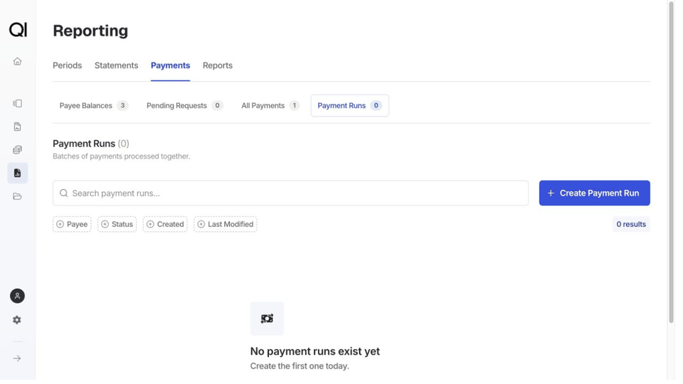 Create a payment run from an approved payment.