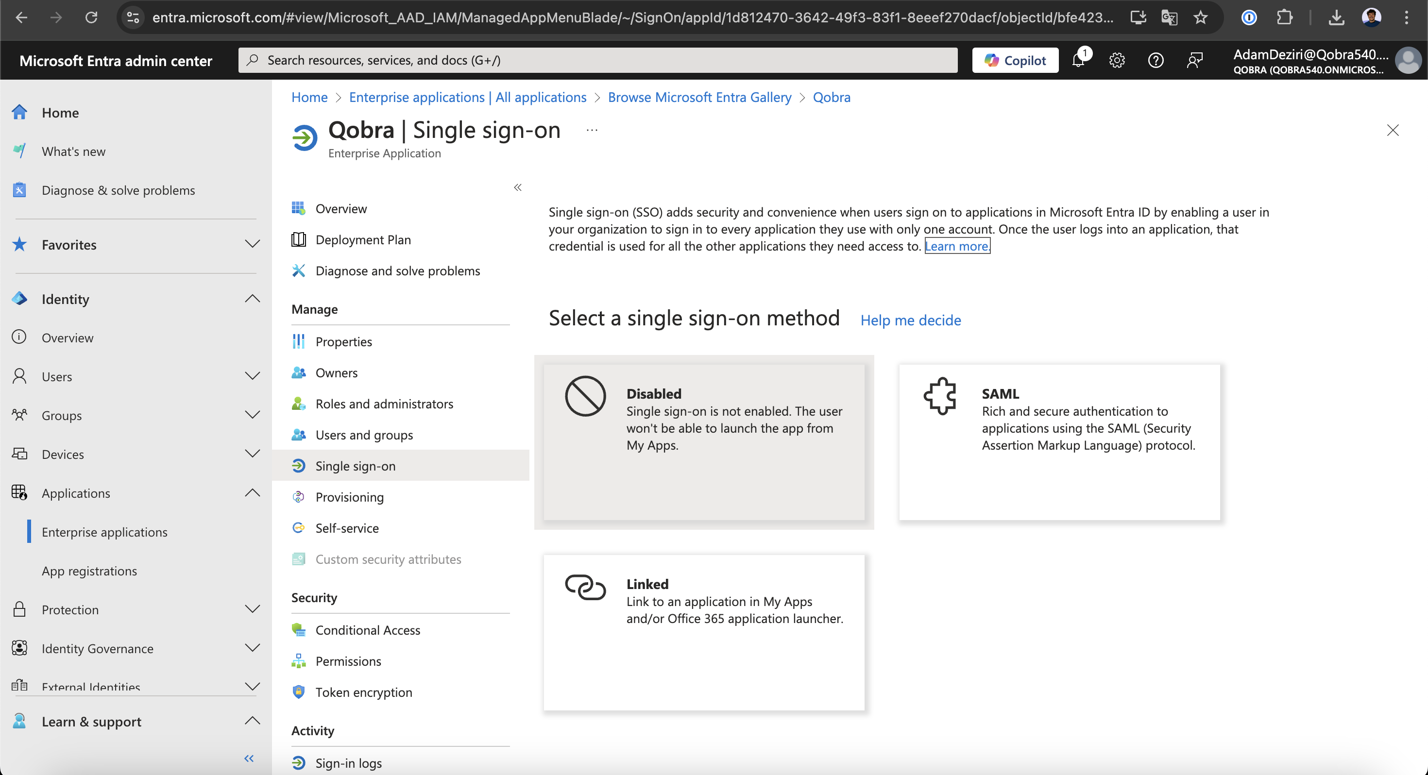 Single sign-on tab