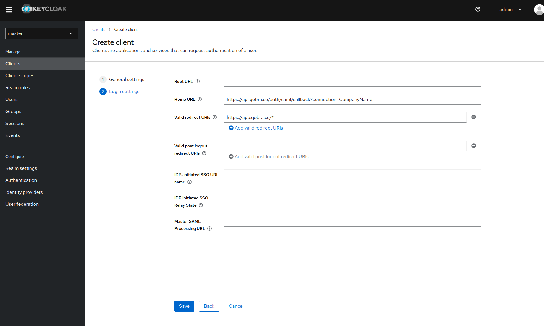 Complete login settings