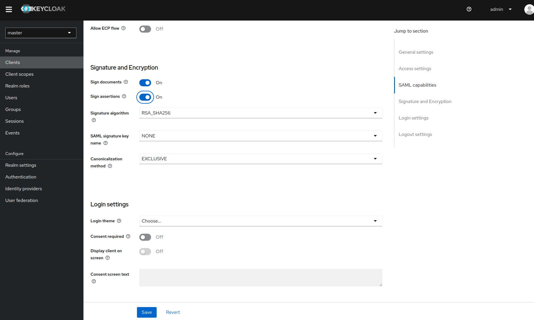 Fill in 'Sign assertion' option