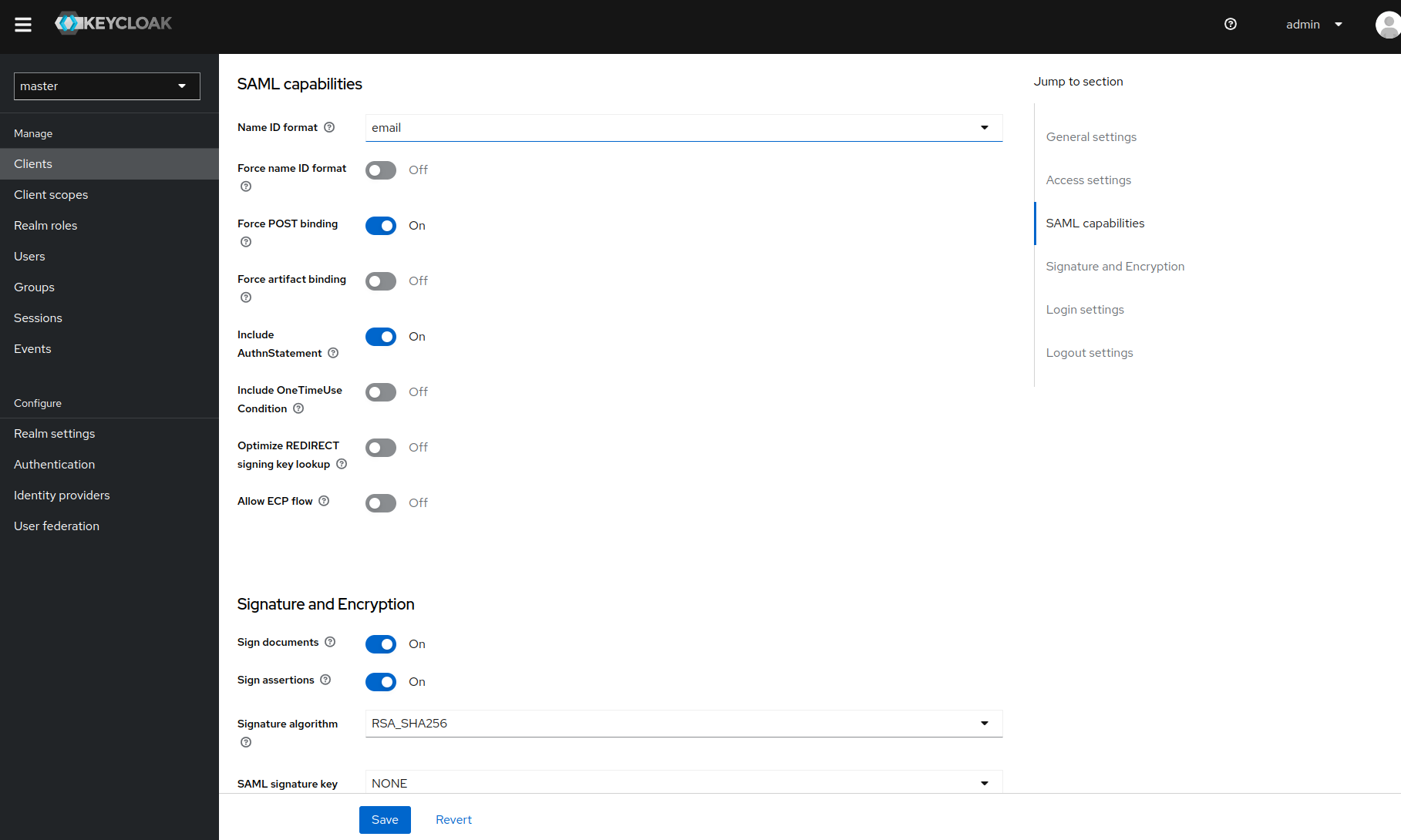 Fill in 'Name ID Format' option