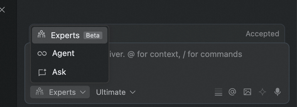 Experts モードに切り替え