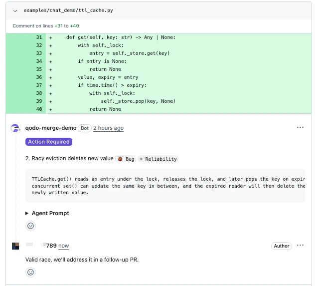 Conversational Chat dismiss a finding before